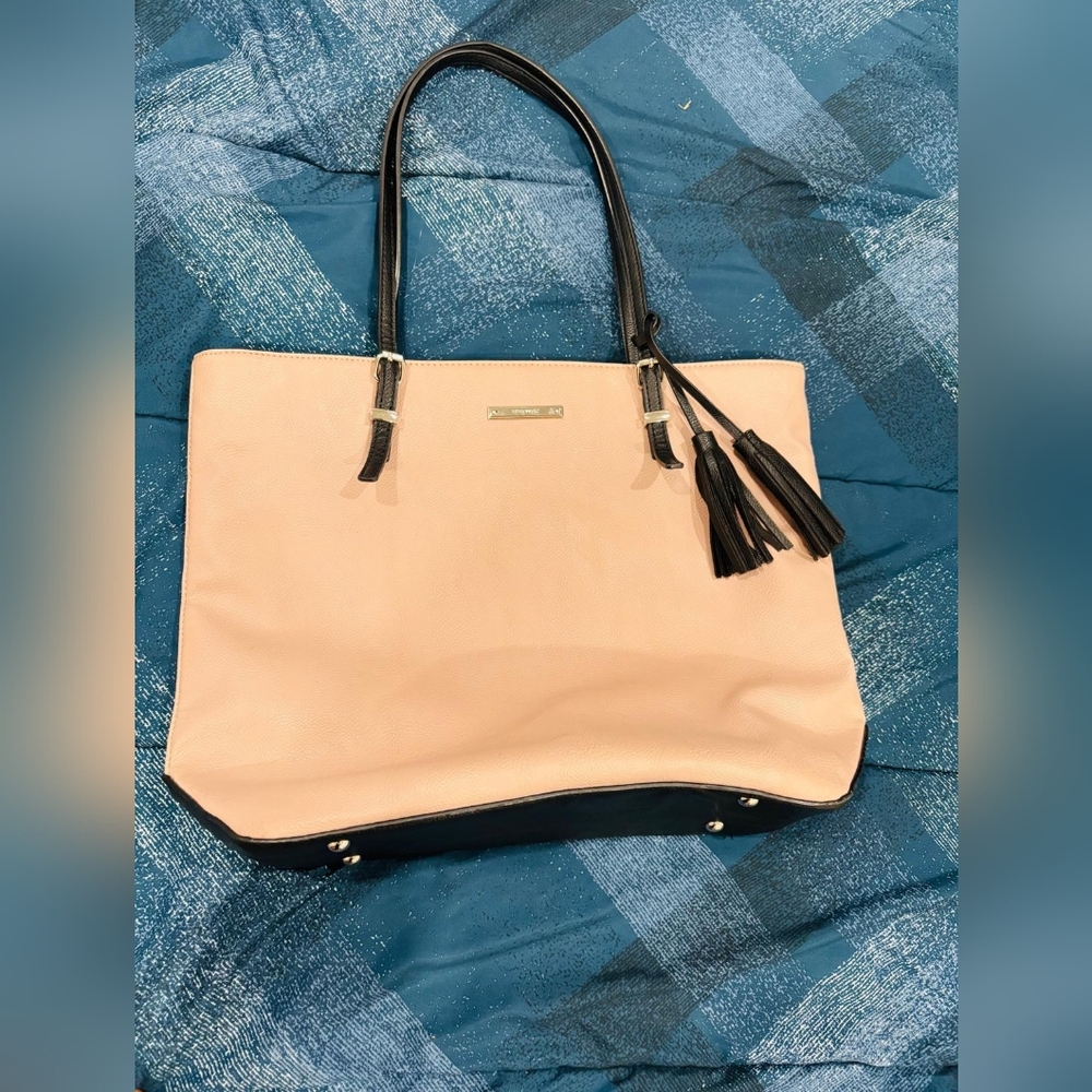 Nine West Beige and Black Tote Bag